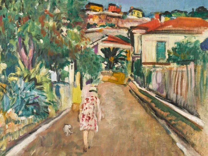 1877-George Leslie Hunter - Una strada a Villefranche